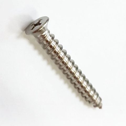 十字螺絲 3/16 X 1-1/2英寸 白鐵 皿頭螺絲100支/包尖尾攻牙釘 鐵板牙螺絲U2