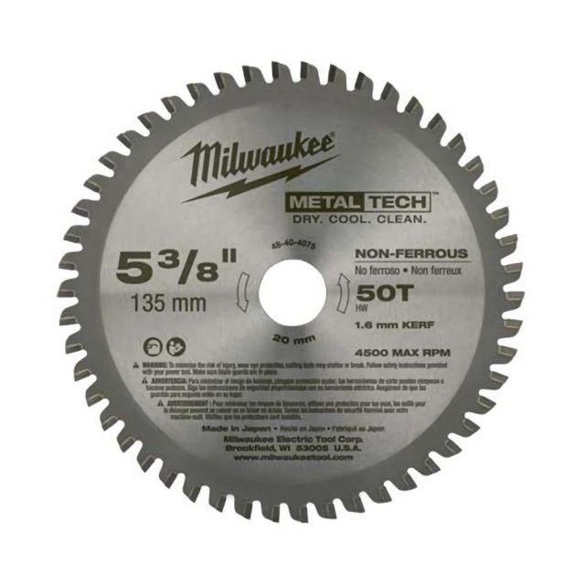 Milwaukee 美沃奇  50T硬質合金鋸片135mm48-40-4075