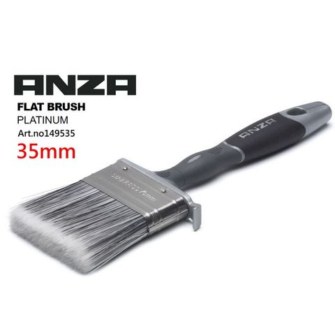 Anza 【 瑞典原裝進口】歐洲刷具領導品牌 PLATINUM系列 平面刷頭 水性/油性兩用 油漆刷35mm