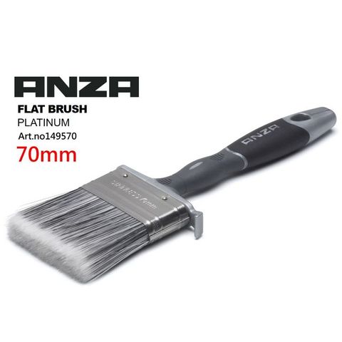 Anza 【 瑞典原裝進口】歐洲刷具領導品牌 PLATINUM系列 平面刷頭 水性/油性兩用 油漆刷70mm