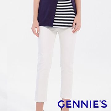 Gennies奇妮 涼感挺版精緻顯瘦長褲-白(T4F05)