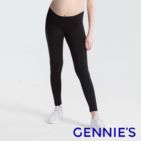 Gennies 奇妮 FITNESS蜜桃輕托孕婦運動褲(黑T4J08)