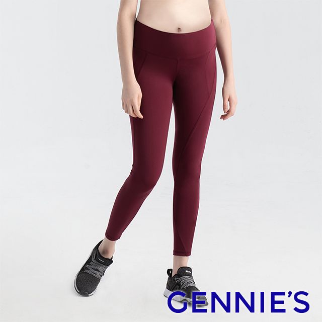 Gennies 奇妮 FITNESS蜜桃輕托孕婦運動褲(紅T4J09)