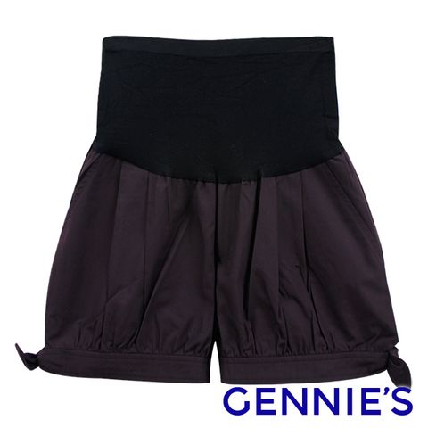 Gennies奇妮 休閒素面一體成型短褲(茉綠/深紫G4V86)