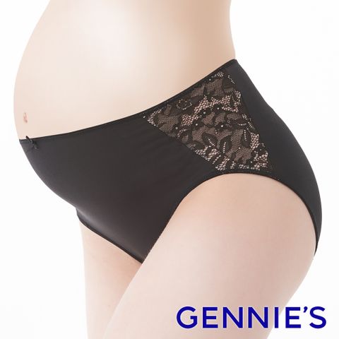 Gennies 奇妮 華麗蕾絲孕婦中腰內褲(黑GB32)