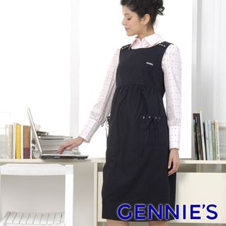 Gennies奇妮 圓領式背心洋裝款防電磁波工作服-軍綠/粉/丈青(GQ42)
