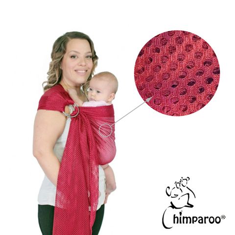 加拿大 Chimparoo Ring Sling Air-O 透氣雙環親密揹巾, 胭脂紅