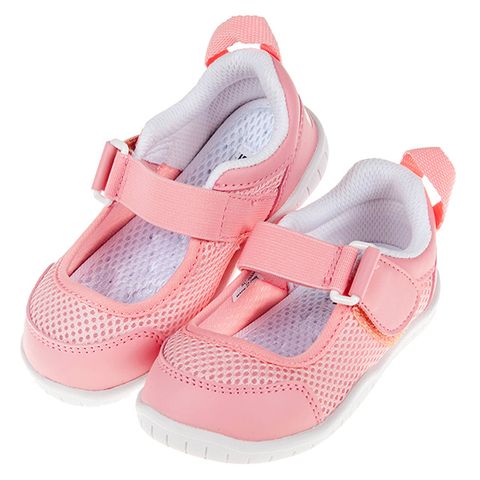 《布布童鞋》日本IFME透氣網布粉紅色兒童機能室內鞋(15~19公分) [ P9V801G ]