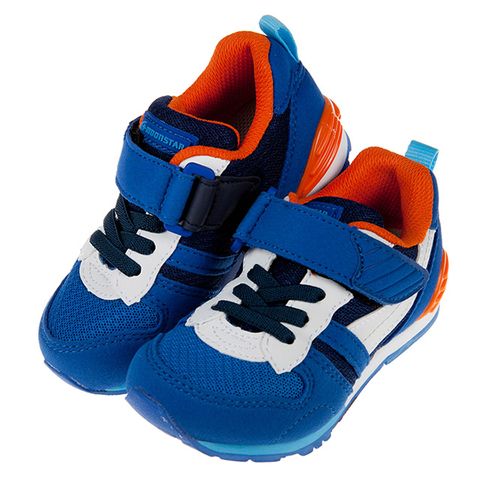 《布布童鞋》Moonstar日本Hi系列藍色兒童機能運動鞋(15~21公分) [ I9YS21B ]