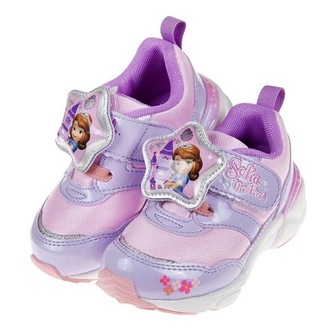 《布布童鞋》Moonstar蘇菲亞小公主LED電燈紫色兒童機能運動鞋(15~19公分) [ I0D499F ]