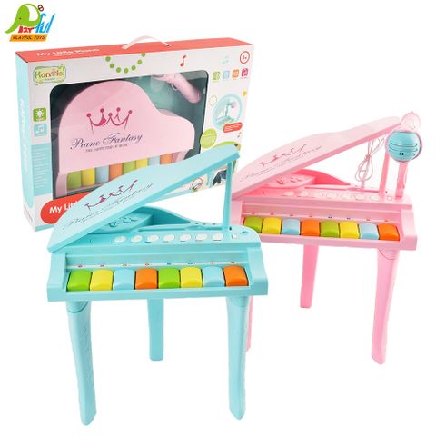 【Playful Toys 頑玩具】雙色三角電子琴+麥克風 兒童鋼琴 音樂玩具 樂器玩具 兒童禮物