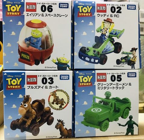 【TAKARA TOMY】TOMICA 迪士尼 玩具總動員4 小車四組合(三眼怪+胡迪+小馬+小綠兵)
