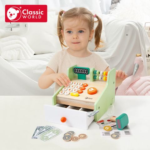 【德國 classic world 客來喜經典木玩】小老闆木製收銀機《54167》