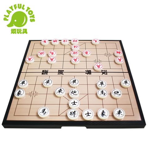 Playful Toys 頑玩具 中號磁石中國象棋 (棋類玩具 磁性棋盤 益智桌遊 象棋遊戲 摺疊棋盤 磁吸式象棋)