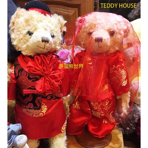 泰迪熊【TEDDY HOUSE泰迪熊】泰迪熊玩偶公仔絨毛娃娃泰迪熊婚禮對熊精緻豪華情侶泰迪熊對熊C~婚禮最精緻禮物~
