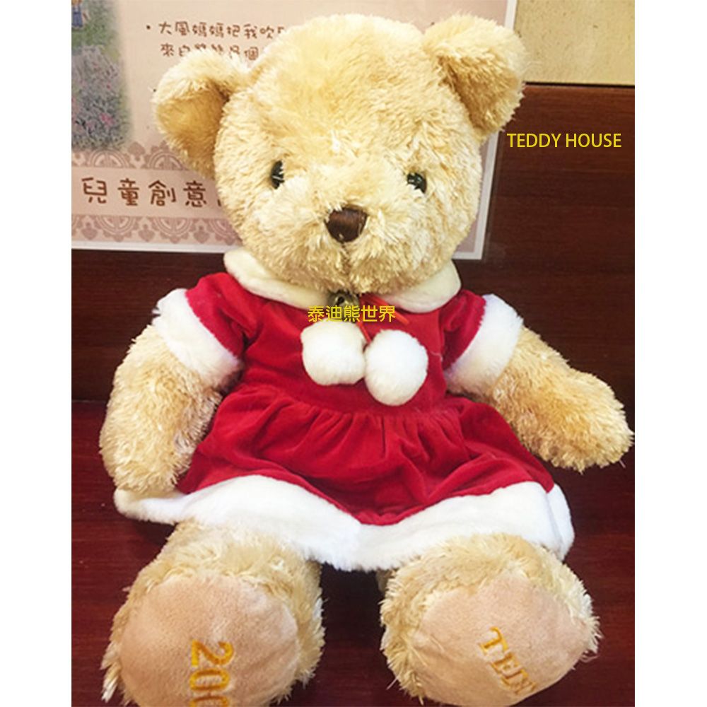 泰迪熊 【TEDDY HOUSE】玩具玩偶公仔絨毛娃娃 TEDDY BEAR紅衣公主~腳底繡TEDDY~給心愛寶貝最佳陪伴~好運,附許願卡可以寫下願望會心想事成喔~