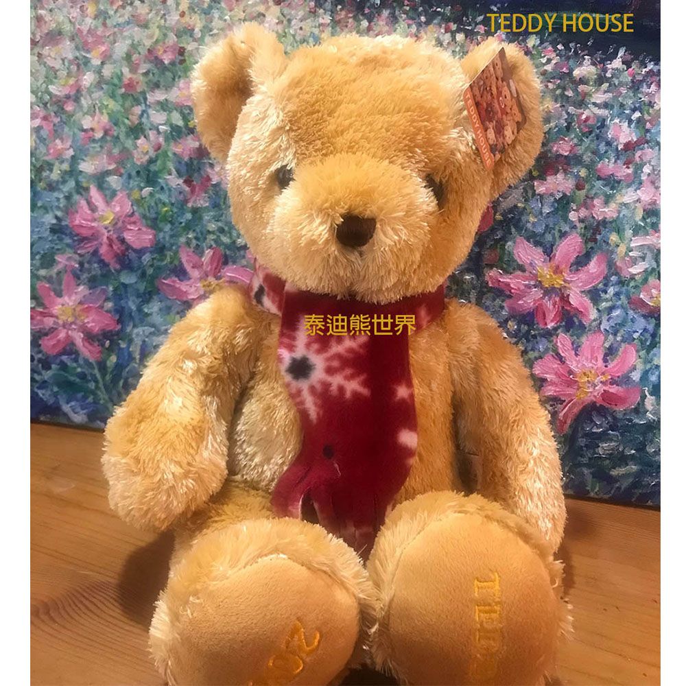 泰迪熊 【TEDDY HOUSE】玩具玩偶公仔絨毛娃娃富泰王子圍巾(大)(棕) 有靈氣附許願卡~好運~