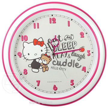 Hello Kitty 小熊可愛風超靜音掛鐘 JM-W9610KT