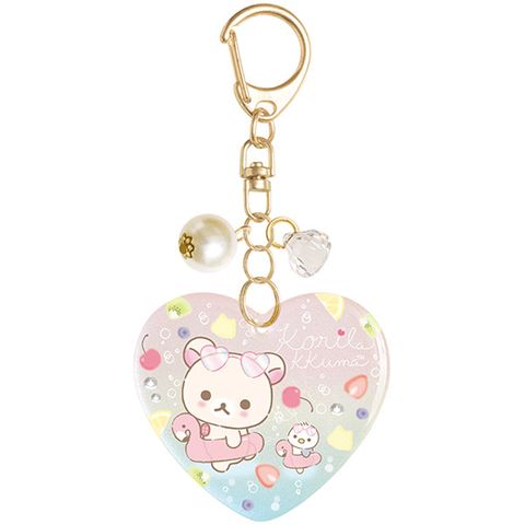 San-X 懶妹的珍珠貝殼海系列粉晶閃亮吊飾。夢幻果汁