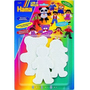 PERLER BEADS 拼拼豆豆 《Hama 》三入模型板男孩, 女孩, 泰迪熊