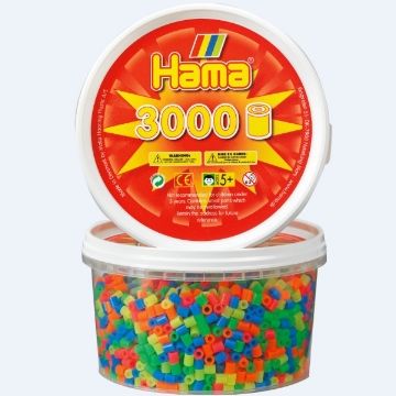 PERLER BEADS 拼拼豆豆 《Hama 》3,000顆拼豆補充罐52號螢彩混色