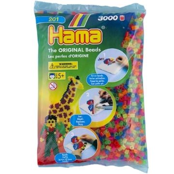 PERLER BEADS 拼拼豆豆 《Hama 》3,000顆拼豆補充包51號霓虹混色