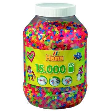 PERLER BEADS 拼拼豆豆 《Hama 》15,000顆拼豆補充罐51號霓虹混色