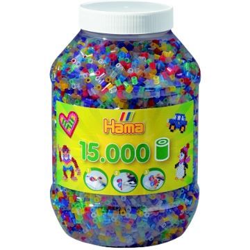 PERLER BEADS 拼拼豆豆 《Hama 》15,000顆拼豆補充罐53號透明混色