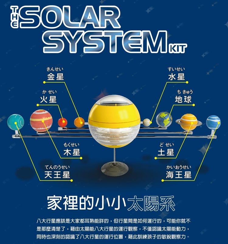 ProsKit 寶工 台灣Proskit科學玩具 太陽能動力八大行星GE-679(可彩繪上色,水星/金星/地球/火星/木星/土星/天王星/ 海王星.)