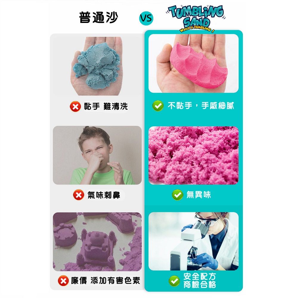 TUMBLING SAND 翻滾動力沙5公斤豪華升級組 -原色沙  (5kg沙+沙盤+收納盒+16件模具)
