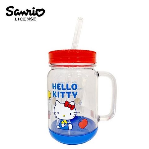 Sanrio 三麗鷗 【正版授權】凱蒂貓 萬用沙拉罐馬克杯 500ml 日本製 吸管杯/馬克杯 Hello Kitty  SKATER 316883