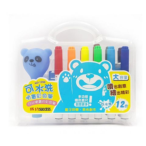 SUCCESS 成功 可水洗噴畫12色彩色筆 1266