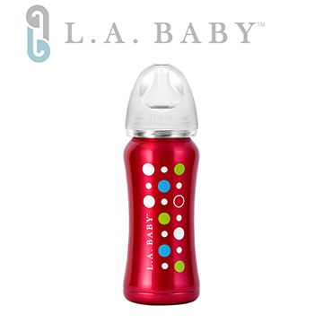 L.A. BABY 超輕量保溫奶瓶 9oz (玫瑰紅)六色