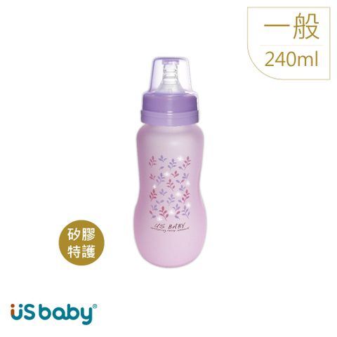 US BABY 優生 真母感特護玻璃奶瓶(一般口徑)240ml紫