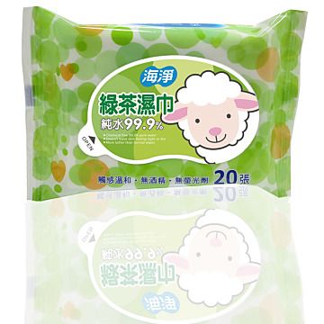 海淨  綠茶濕巾20張-6入