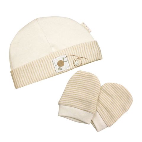 【英國Natures Purest】天然純綿-帽及手套套裝(0-3M)