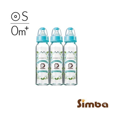 Simba 小獅王辛巴 新生適用-蘿蔓晶鑽標準玻璃大奶瓶3支組(240ml)