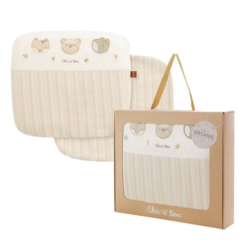 【奇哥】有機棉乳膠圓型枕禮盒-附布套 (29x26x4cm 寶寶新生兒禮 滿月禮 彌月禮 嬰兒禮盒)