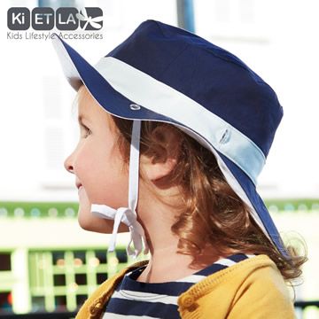 法國KiETLA-Kapel凱貝拉幼兒遮陽帽(深藍加勒比海)