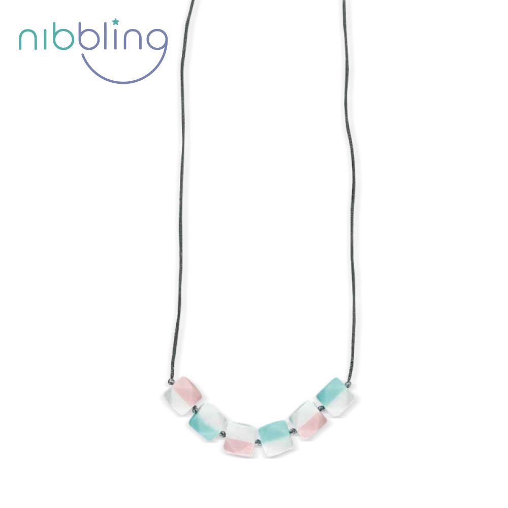  【Nibbling】雙色果凍矽膠造型項鍊-粉淺綠