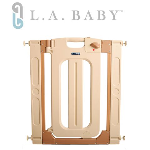 【美國 L.A. Baby】雙向安全圍欄/門欄/圍欄/柵欄(贈兩片延伸件)米黃色