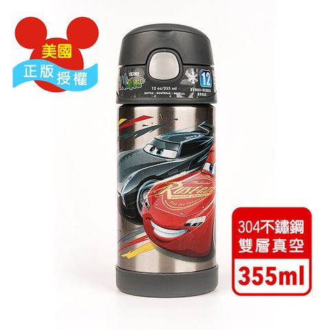 THERMOS 膳魔師 【美國】汽車總動員 迪士尼不鏽鋼吸管水壺355ML