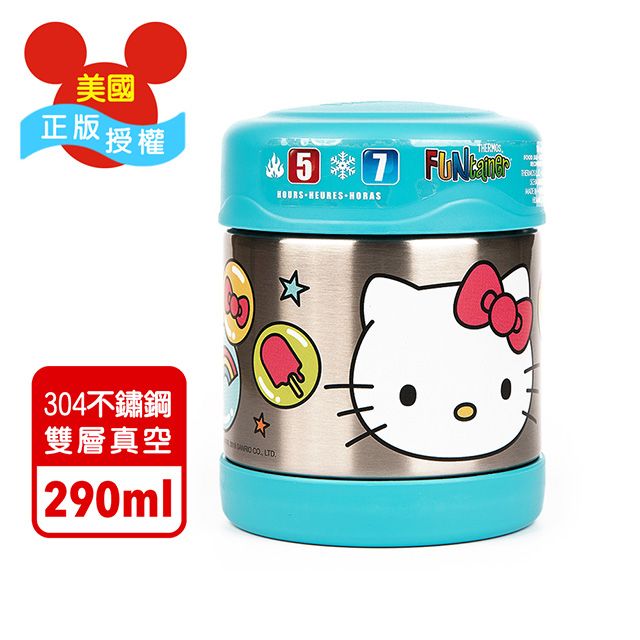THERMOS 膳魔師 【美國】Hello Kitty凱蒂貓藍色款 迪士尼不鏽鋼悶燒罐290ML
