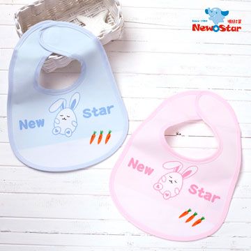 New Star 聖哥 便利3件入-NewStar MIT 100% 純棉+防水布  嬰兒/幼兒/寶寶 防水圍兜自粘扣防水PEVA 粘扣式設計穿脫輕鬆又方便 嬰兒圍兜