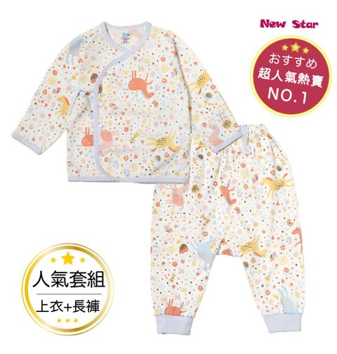 New Star 聖哥 【超值套組肚衣+長褲】-北歐小飛馬 純棉新生兒長袖肚衣+長褲套組(薄)(短袖)-3M 6M 12M 藍色 粉紅色 嬰兒寶寶新生兒 [MIT台灣製造 安心好品質]新生兒嬰兒寶寶嬰幼兒上衣肚衣長褲