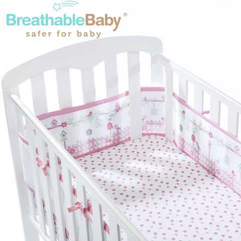 BreathableBaby 英國  透氣嬰兒床圍 全包型 (18430森林花園款)