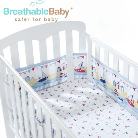 BreathableBaby 英國  透氣嬰兒床圍 全包型 (18431海洋帆船款)