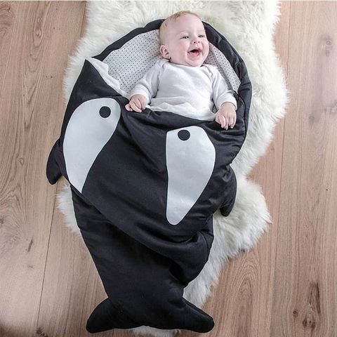【西班牙設計】《輕量版》鯊魚咬一口 BabyBites 100% 純棉手作嬰兒/幼兒睡袋|防踢被|包巾