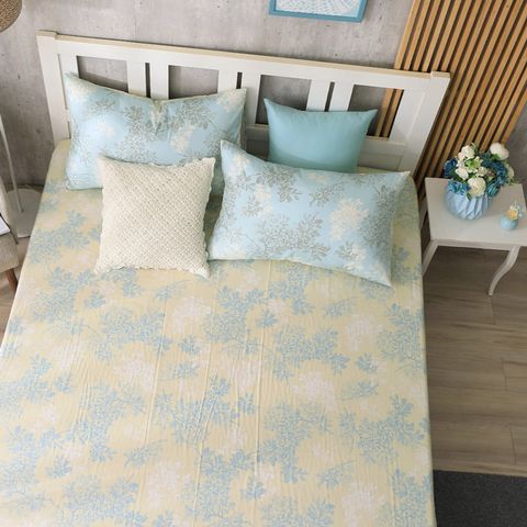 鴻宇 床包組 雙人加大床包組/昆蒂娜藍/美國棉授權品牌 台灣製2079