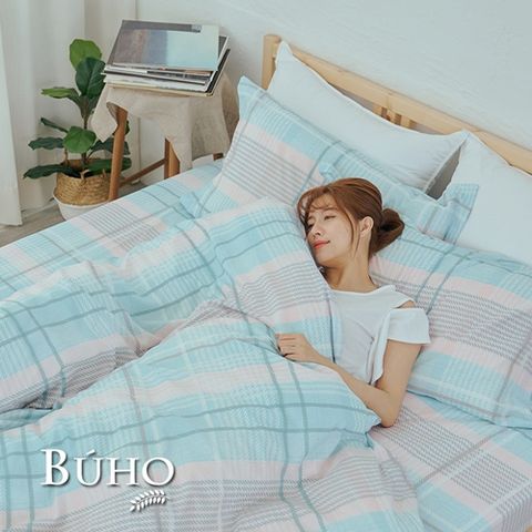 BUHO 布歐 《寧和靜美》雙人四件式舖棉兩用被床包組